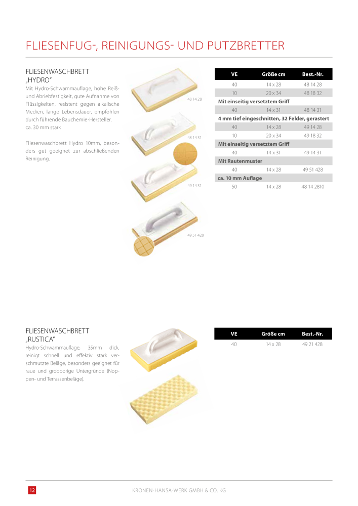 Kronen Hansa Hauptkatalog Bauwerkzeuge NO.: 581 - Page 12