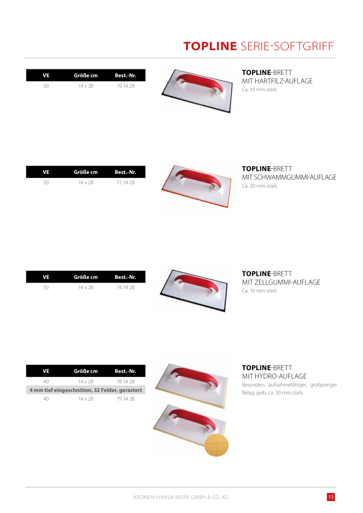 Kronen Hansa Hauptkatalog Bauwerkzeuge NO.: 581 - Page 13