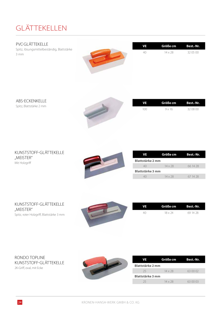Kronen Hansa Hauptkatalog Bauwerkzeuge NR.: 581 - Side 24