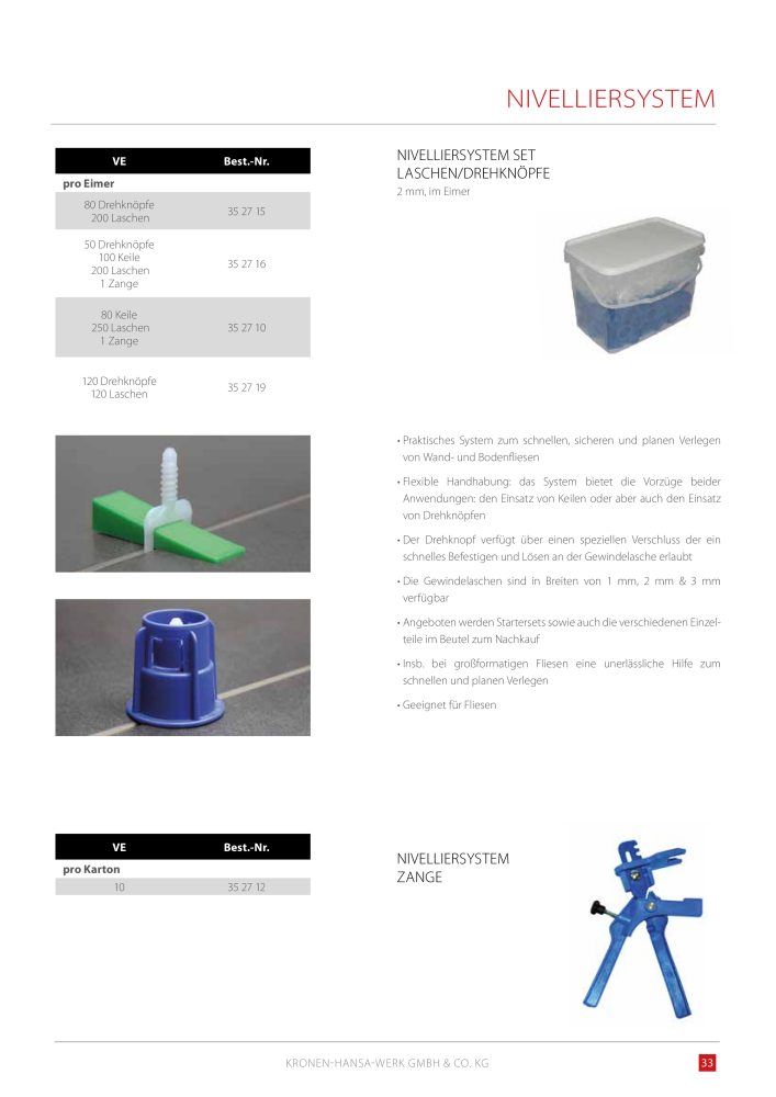 Kronen Hansa Hauptkatalog Bauwerkzeuge NO.: 581 - Page 33
