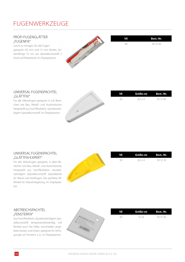 Kronen Hansa Hauptkatalog Bauwerkzeuge NO.: 581 - Page 36