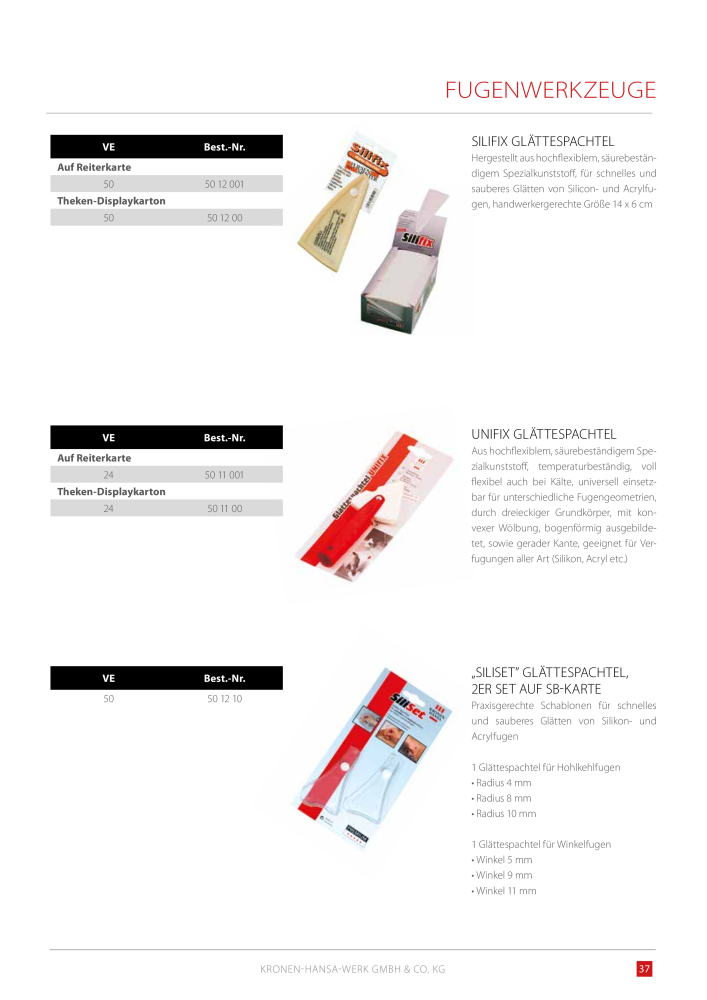 Kronen Hansa Hauptkatalog Bauwerkzeuge NO.: 581 - Page 37