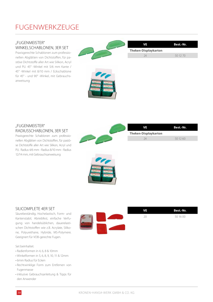 Kronen Hansa Hauptkatalog Bauwerkzeuge NO.: 581 - Page 38
