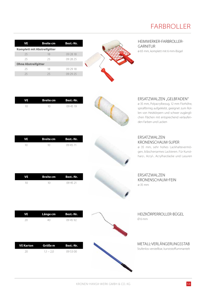 Kronen Hansa Hauptkatalog Bauwerkzeuge NO.: 581 - Page 53