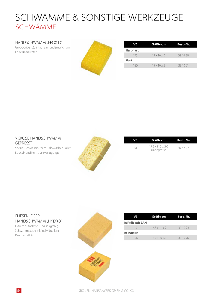 Kronen Hansa Hauptkatalog Bauwerkzeuge NO.: 581 - Page 54