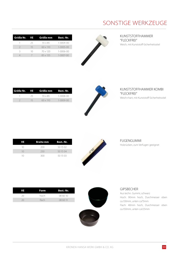 Kronen Hansa Hauptkatalog Bauwerkzeuge NR.: 581 - Side 59