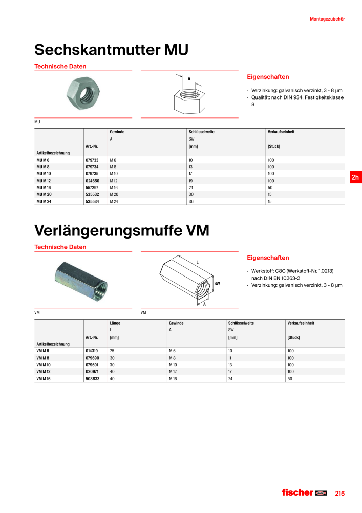 fischer Installationssysteme Hauptkatalog NR.: 582 - Side 215