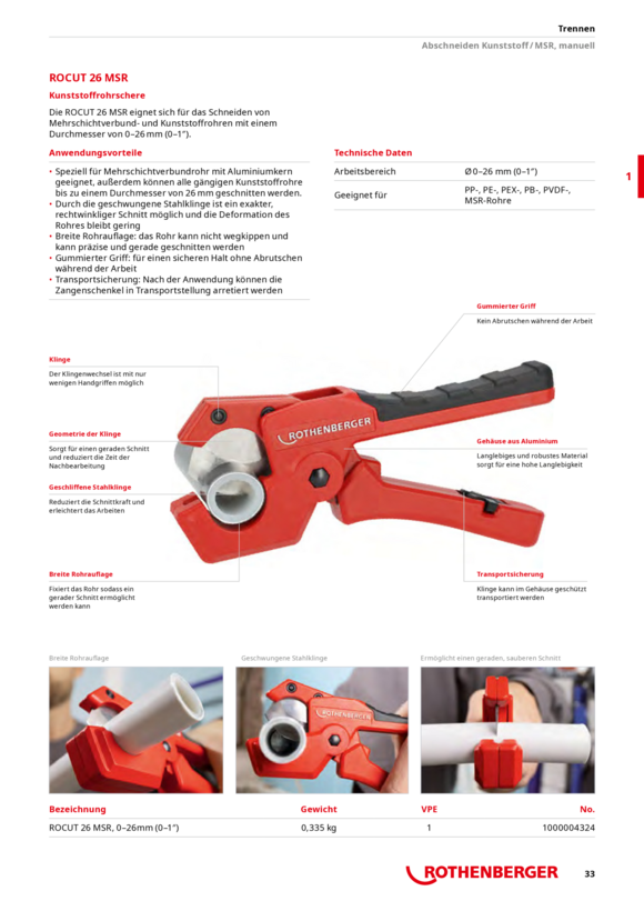 Rothenberger ROCUT Plastic Pro 32 - 40mm EU 1000003052