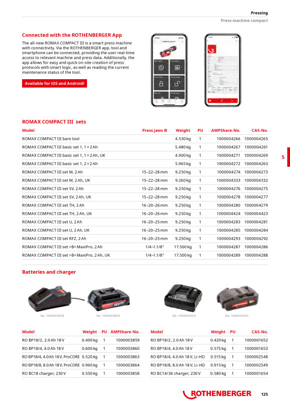Rothenberger ROMAX COM3 SET TH16-20-26,2Ah, UK 1000004423