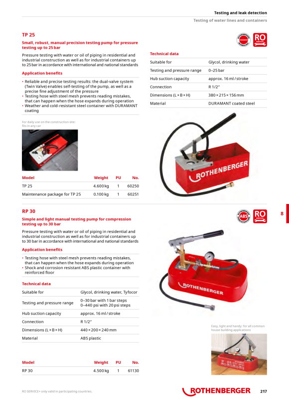 Rothenberger RP30, manual 61130