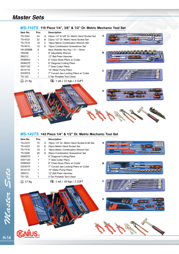 GENIUS Werzeugkasten mit 4 Schubladen (leer) TS-244