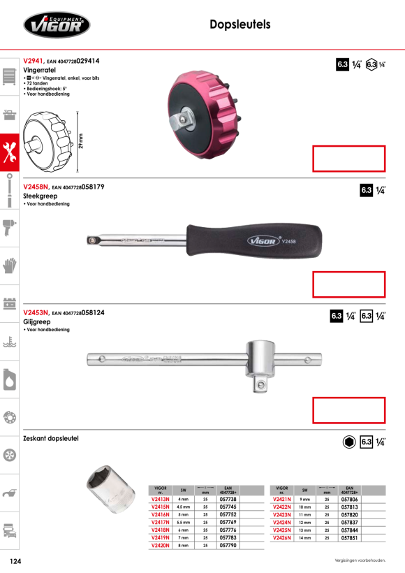 Vigor 1/4” Steckschlüsseleins. Lang E8 V7014-8