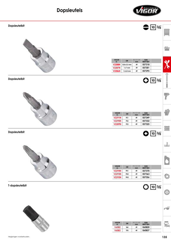 Vigor 3/8” Steckschlüsseleins. Lang E16 V7014-16