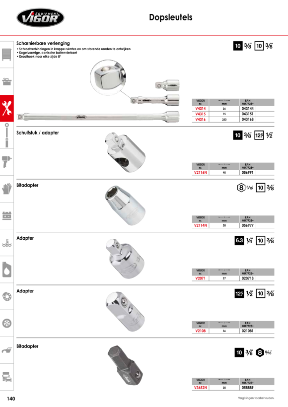 Vigor 3/8” EV Verlängerung 250mm V2030-250-EV