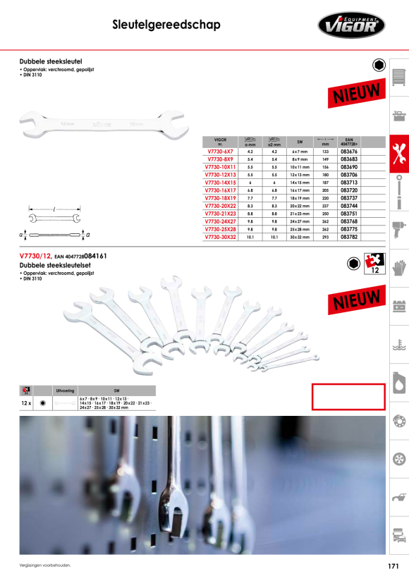 Vigor Doppel-Mauschlüssel Satz V7730/12