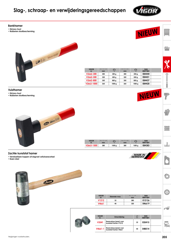 Vigor Fäustel, Hammerkopf Gewicht 1500g V2663-1500