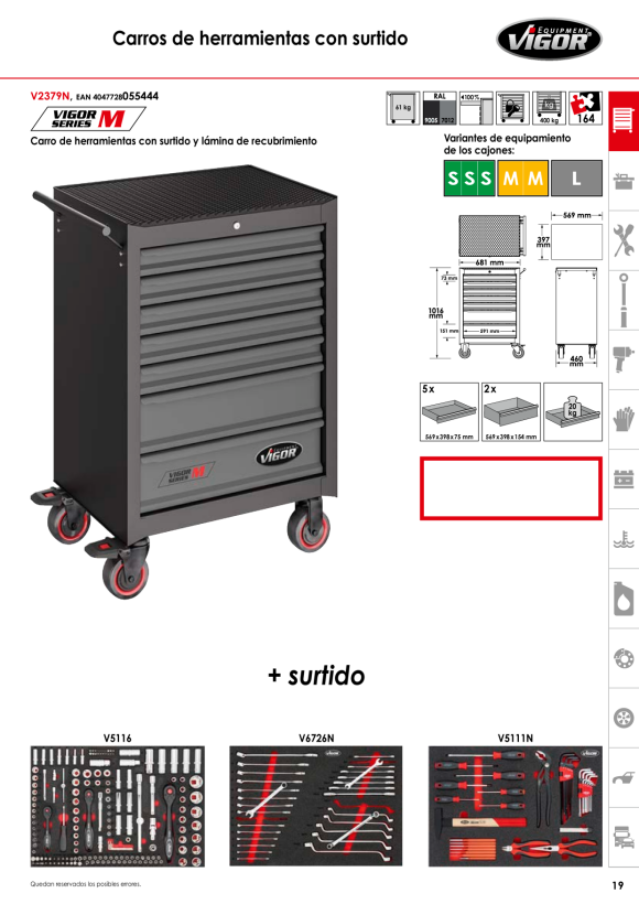 Vigor Schraubenschlüssel-Einlage, L V6726N