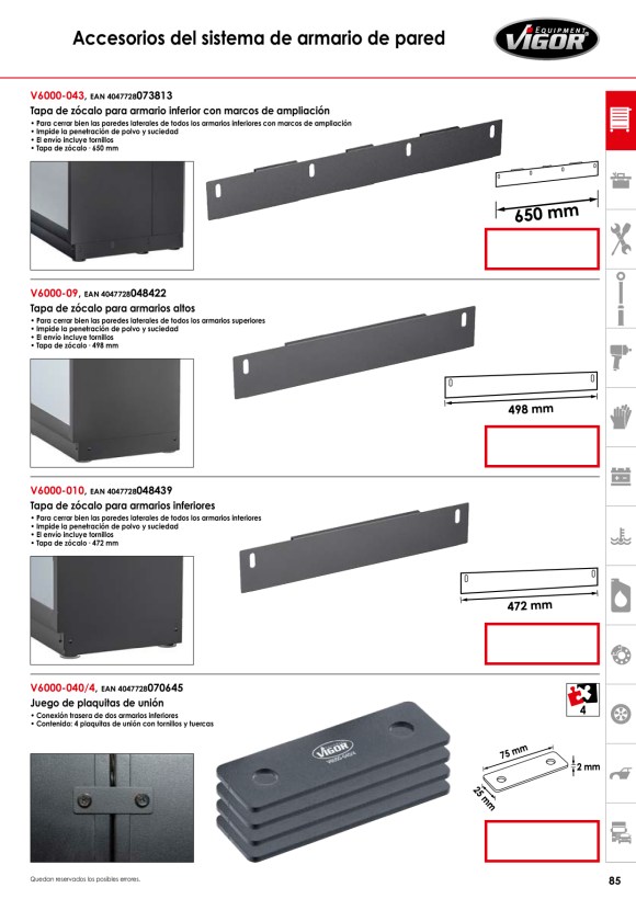 Vigor CARCASA FRONTAL APRIETE. E-TEI CONJUNTO 504 V5671 V5671-010