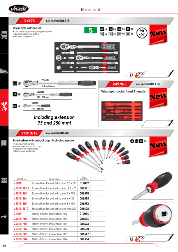 Vigor Schlagstab Set V1001/2