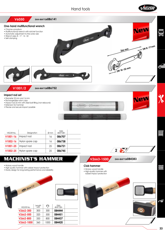 Vigor Schlagstab Set V1001/2