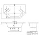 V&B WP-System LOOP & FRIE NDS UCE199LFO m 6-Eck BW 190x90cm Tech. Pos 2 we UCE199LFO6A2V01 Miniaturka