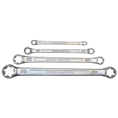 SW-Stahl Double-ring spanner set, E-profile, E6-E24, 4-piece 01550L