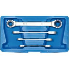 SW-Stahl Ratchet ring spanner set, E-profile, E6-E24, 4-piece 03415L