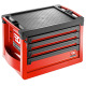 FACOM Werkzeugtruhe ROLL mit 4 Schubladen, 3 Module pro Schublade, rot (RAL 3020) ROLL.C4M3A Miniaturka