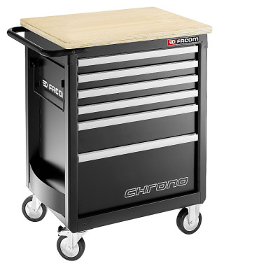FACOM HEAVY DUTY ROLLER CAB. 6 DRAWERS BLACK CHRONO.6GM3HD
