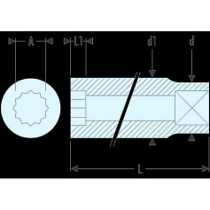 FACOM Steckschluessel 1/4” 12-Kant 3/8 R.3/8E