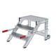 MUNK Work platform, mobile, step width 600 mm, grooved aluminium 3 steps 50012 Miniaturka