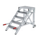 MUNK Work platform, mobile, step width 600 mm, grooved aluminium 5 steps 50014 Miniaturka