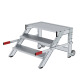 MUNK Work platform, mobile, step width 800 mm, grooved aluminium 3 steps 50016 Miniaturka