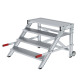 MUNK Work platform, mobile, step width 1,000 mm, grooved aluminium 4 steps 50021 Miniaturka