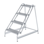 MUNK Work platform with single-sided access, grooved aluminium 4 steps 50052