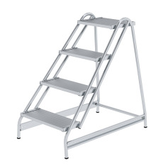 MUNK Work platform with single-sided access, grooved aluminium 4 steps 50052