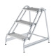 MUNK Work platform with single-sided access, steel grating 3 steps 50054 Miniaturka