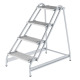 MUNK Work platform with single-sided access, steel grating 4 steps 50055 Miniaturka