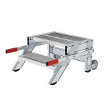 MUNK Work platform, mobile, step width 600 mm, steel grating 2 steps 50430
