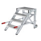 MUNK Work platform, mobile, step width 600 mm, steel grating 4 steps 50432 Miniaturka