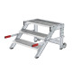 MUNK Work platform, mobile, step width 800 mm, steel grating 3 steps 50435 Miniaturka