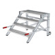 MUNK Work platform, mobile, step width 1,000 mm, steel grating 4 steps 50440 Miniaturka