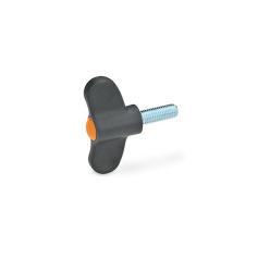 Ganter Śruby skrzydełkowe, plastikowe GN 633-55-M8-30-DOR