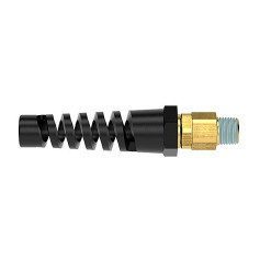 LÜDECKE Rotatable compression fitting with conical external thread (coated) and plastic bend and scratch protection DVK 651014