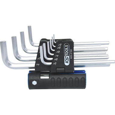 KS Tools Kit de chaves Allen com sextavado interior 3 em 1, 10 peças compridas, polegadas 920.2150