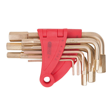 KS Tools Kit de chaves Allen BRONZEplus com sextavado interior polegadas 10 peças 963.1514