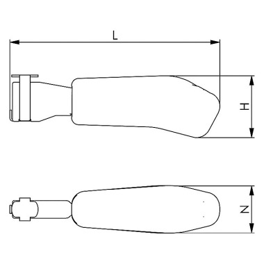 AMF Chave de fenda angular 6KT SW5/64 polegadas/2x100mm com cabo em T CV endurecido/niquelado. 45120