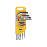 AMF Chave de fenda angular 6KT SW1/16-3/8 polegadas 9 peças CV niquelado curto endurecido. 44156